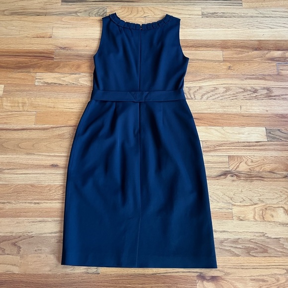 TAHARI Nordstrom Black Sheath Dress Belted 8 - Picture 4 of 4